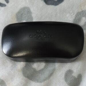 Coach Embossed Black Leather Hard Shell Eyewear Case